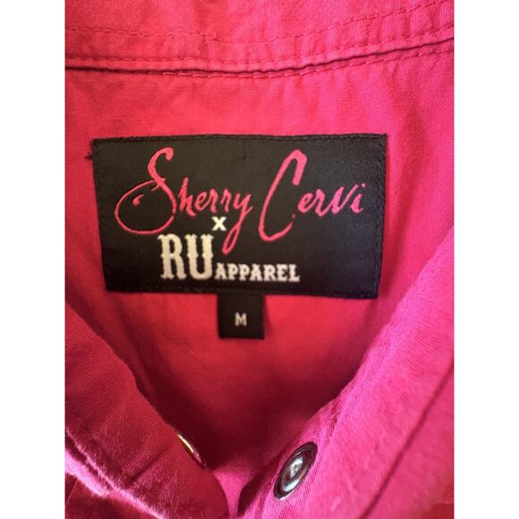 Sherry Cervi X RU Apparel Western Pearl Snap Women’s Medium Pink Shirt - Picture 2 of 6
